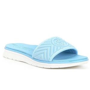 Antonio Melani Lannaii Washable Slide Sandals Quilted Logo Baby Blue…